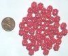 50 8mm Milky Red Lustre Flowers